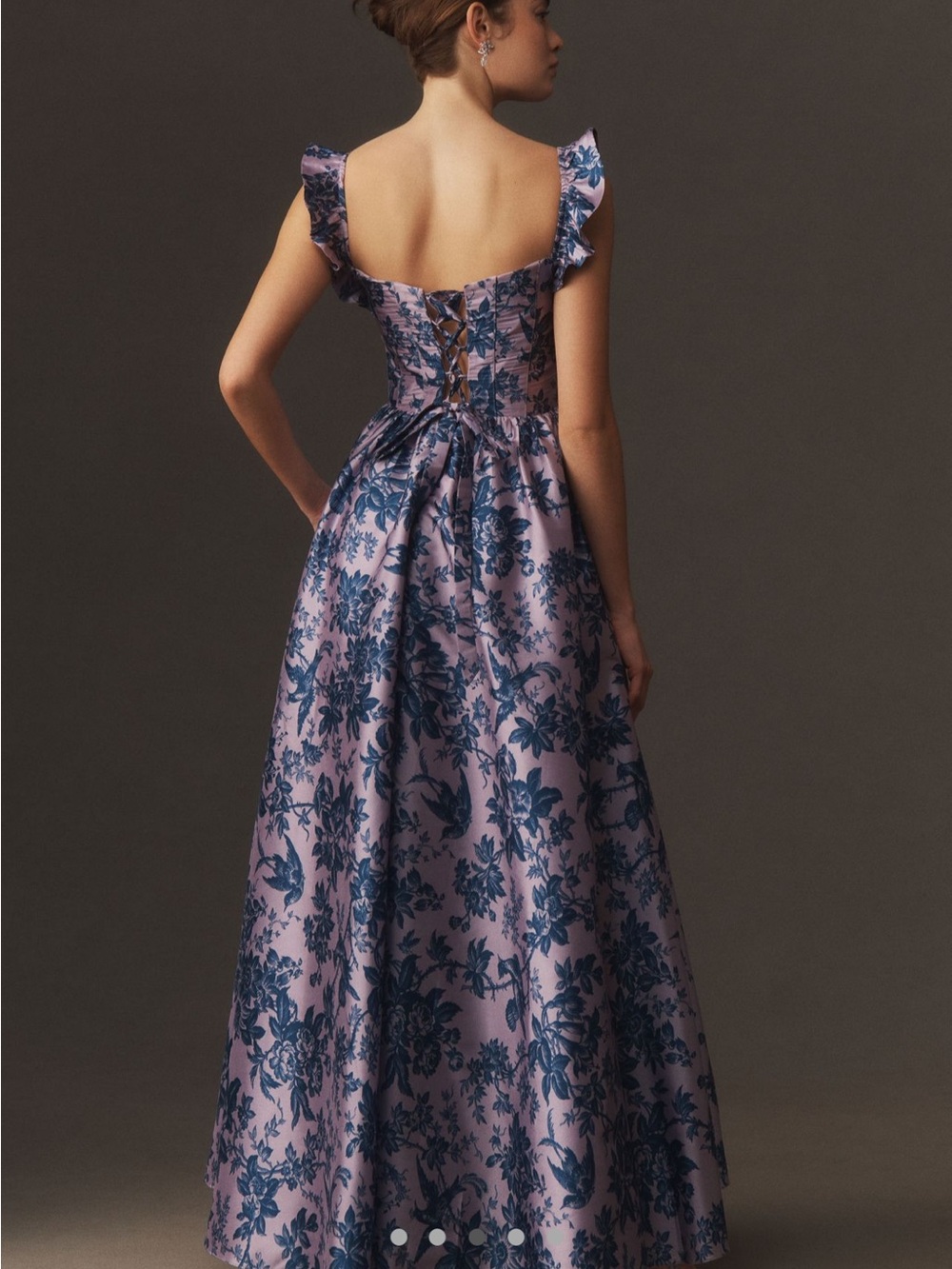 SZ MEDIUM - BHLDN Taffeta Bow-Detailed Square-Neck A-Line Maxi Dress - Picture 3 of 7
